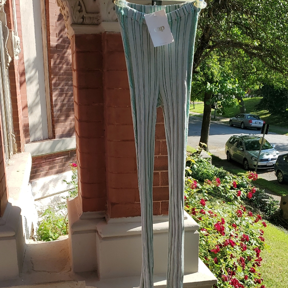 Sz Xs $430 Cap Ribbed Straight Leg Pants